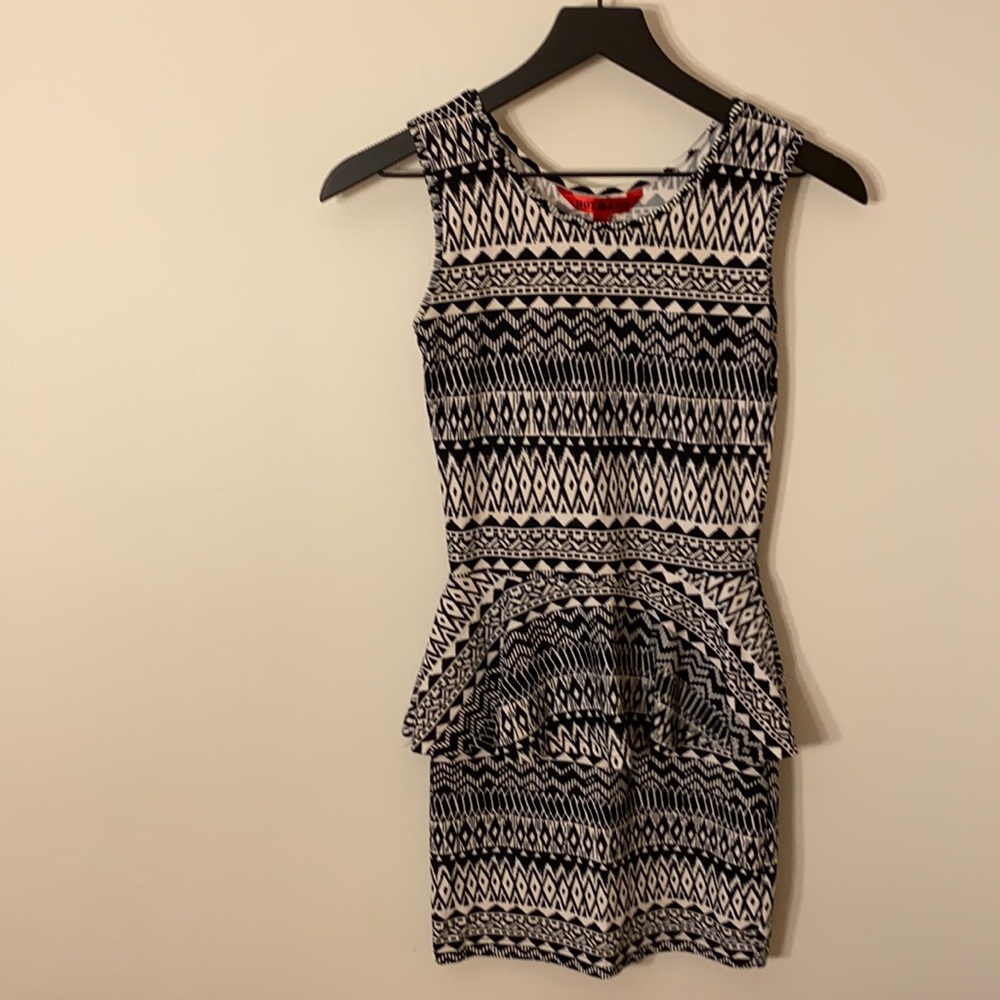 Black and White Peplum Dress